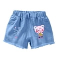 thumbnail image 1 of Ticikt Girl's Jean Shorts Baggy Wide Leg Elastic High Waisted Summer Denim Shorts with Pockets,Color:Sky Blue,Size:4-5 Years, 1 of 3