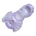 thumbnail image 1 of Ticikt Girls Ballet Shoes Glitter Split-Sole Dance Slippers Toddler Kid Practice Shoes Flats Soft Lightweight with Elastic Laces for Performance Gymnastics Yoga,Color:Purple,Size:10.5-11 Years, 1 of 2