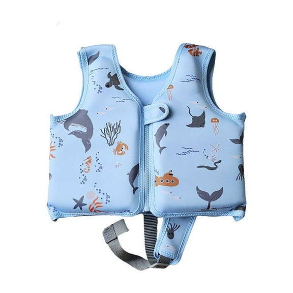 Ticikt Girls and Boys Ice PrintingSwimwear Life Vest for Toddlers and Kids 2 7 Years Old Pool Beach Ocean Water Outfit for Swimming and Outdoor Activities,Color:Light Blue,2-7 Years