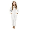 thumbnail image 1 of Ticikt Girls Boys Onesie One Piece Zip Up Hooded Soft Fleece Warm Winter Jumpsuit Comfortable for Unisex,Color:White,120, 1 of 5