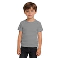 thumbnail image 1 of Ticikt Girls/Boys Plain Shirts 5-14 Years Round Neck Short Sleeve Basic Tees Casual Summer Tops Soft Breathable Daily Wear,Color:Light Gray,Size:2-3 Years, 1 of 7