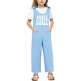 thumbnail image 1 of Ticikt Girls' Casual Sleeveless Jumpsuits Spaghetti Strap Loose Romper Long Pants with Pockets,Color:Blue,9-10 Years, 1 of 4