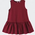 thumbnail image 1 of Ticikt Girls Flax Dress, Solid Sleeveless Ruffle Hem Casual Summer Sundress for Toddler/Little Kids,Color:, 1 of 6