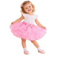 thumbnail image 1 of Ticikt Girls Layered Tulle Tutu Skirt, Elastic Waist with Satin Bow Decor, Fluffy A Line Party Skirt for Dress Up, 1 of 5