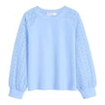 thumbnail image 1 of Ticikt Girls Long Sleeve Lace Trim Blouse Loose Fit Casual Top with Floral Embroidery for School and Daily Wear, 1 of 4