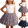 thumbnail image 1 of Ticikt Girls Printed Tulle Tutu Skirt, Kids Fluffy Mesh Party Skirt, Elastic Waist Princess Dress Up Skirt,Grey, 1 of 6