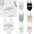 thumbnail image 1 of Ticikt Girls' Ribbed Cotton Underwear Set, Breathable Training Bra & Panty Combo,White, 1 of 3