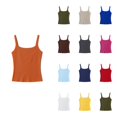thumbnail image 1 of Ticikt Girls Ribbed Stretch Sleeveless Tank Top Casual Basic Slim Fit Tee Shirt for Kids Toddler Youth,Orange, 1 of 4