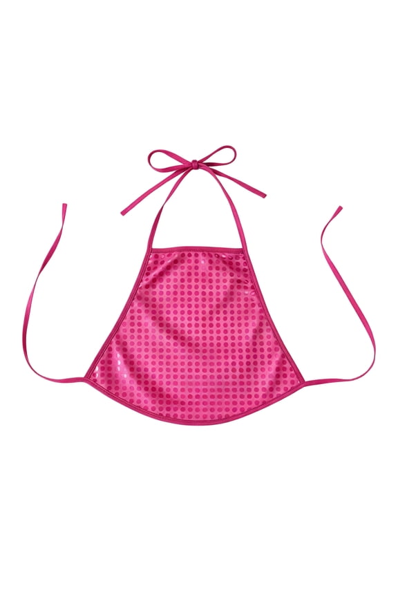 Ticikt Girls Sequin Top Tunic Sparkly Polka Dance Performance Stage Wear Sleeveless Shirt Blouse,Hot Pink