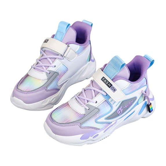 Ticikt Girls Shoes Fashionable Antiskid Tennis Sneakers Outdoor Casual Kids Shoes Running Sneakers,Color:Purple