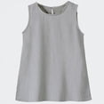 thumbnail image 1 of Ticikt Girls Sleeveless A Line Dress, Crew Neck Linen Solid Color Summer Casual Sundress for Toddler/Little Kids,Color:Grey, 1 of 4