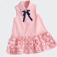 thumbnail image 1 of Ticikt Girls Sleeveless Dress, Toddler Kids Summer Tiered Ruffle A-Line Casual Vest Dress with Bow,Color:Pink, 1 of 8