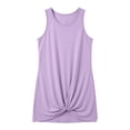 thumbnail image 1 of Ticikt Girls Sleeveless Swim Cover Up Kids Summer Swimsuit Coverup Twist Front Beach Dress,Color:Light Purple,Size:5-6 Years, 1 of 6