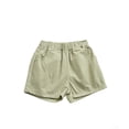 thumbnail image 1 of Ticikt Girls Summer Casual Shorts Toddler Kids Elastic Waist Play Shorts Comfortable Basic Bottoms,Color:Light Green,Size:8-9 Years, 1 of 2