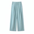 thumbnail image 1 of Ticikt Girls Wide Leg Pants Flowy Palazzo Pants for Little/Big Kids Linen Trousers Loose Fit Casual Beach Travel,Blue,Size:8-10 Years, 1 of 4