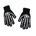 thumbnail image 1 of Ticikt Gothic Punk Skeleton Gloves, Halloween Skull Print Full Finger Gloves for Men Women Cosplay Concert Rave Party Accessories, 1 of 8