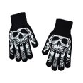 thumbnail image 1 of Ticikt Gothic Punk Skeleton Gloves, Halloween Skull Print Full Finger Gloves for Men Women Cosplay Concert Rave Party Accessories, 1 of 7