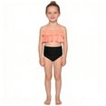 thumbnail image 1 of Ticikt High Elasticity Girls Swimwear Nylon Two Piece Swimsuit for Kids Youth Comfortable Beach Pool Wear,Color:Orange,5-6 Years, 1 of 5