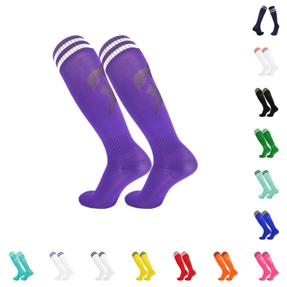 Ticikt High Performance Breathable Knee High Socks for Football Training,Purple