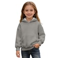 thumbnail image 1 of Ticikt Hooded Sweatshirt for Kids with Drawstring Soft Gym Hoodie for Girls and Boys Comfortable Everyday Wear,Color:Grey, 1 of 6
