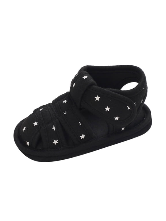 Baby Boys Girls Summer Beach Sandals Breathable Athletic Anti- Soft Sole First Walker Crib Shoes,Color:Black,6-12 Months