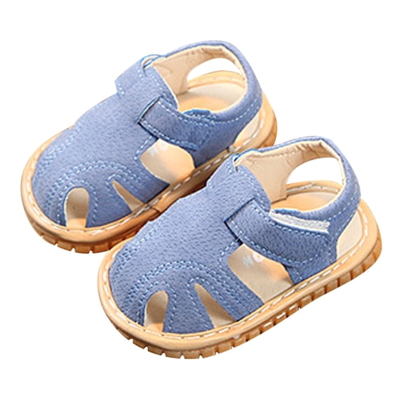 Ticikt Summer Sandals, Non- Closed-Toe Soft Sole First Walkers for Boys & Girls,Blue