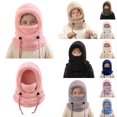 thumbnail image 1 of Ticikt Kids Balaclava Hat Scarf Integrated, Thick Windproof Face Neck Warmer for Skiing Cycling Winter Outdoor,Pink, 1 of 6