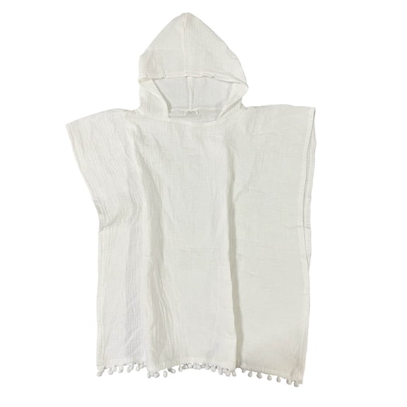 Ticikt Kids Beach Towel for Boys Girls, Hooded Bath Towel Wrap, Toddler Pool Towel with Hood,White,Size:1-6 Years