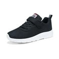 thumbnail image 1 of Ticikt Kids Breathable Mesh Sneakers Soft Flexible Lightweight Hook and Loop Athletic Running Shoes for Boys Girls Daily Outdoor Sports,Black,Size:12, 1 of 8