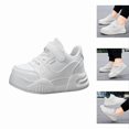 thumbnail image 1 of Ticikt Kids Casual Sneakers, Waterproof Synthetic Upper Anti Lightweight Soft Sole Hook and Loop Skate Shoes for Boys Girls,White, 1 of 8