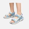 thumbnail image 1 of Ticikt Kids EVA Sport Sandals, Lightweight Adjustable Strap Outdoor Beach Shoes, Girls Color Block Princess Style Summer Sandals, 1 of 9