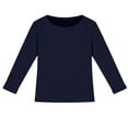 thumbnail image 1 of Ticikt Kids Long Sleeve Cotton Shirts Ribbed Knit Layering Tops Slim Fit Round Neck Basic Undershirts, 1 of 3