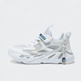 thumbnail image 1 of Ticikt Kids Mesh Sneakers, Boys Breathable Sport Running Shoes with Hook and Loop, Lightweight Athletic Shoes,White,Size:9.5-10 Years, 1 of 8