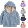 thumbnail image 1 of Ticikt Kids Sherpa Lined Hoodie Jacket, Full‑Zip Thick Warm Winter Coat for Boys Girls 2‑14Y, 1 of 6