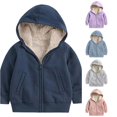 thumbnail image 1 of Ticikt Kids Sherpa Lined Hoodie Jacket, Full‑Zip Thick Warm Winter Coat for Boys Girls 2‑14Y, 1 of 5
