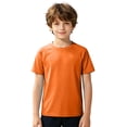 thumbnail image 1 of Ticikt Kids Short Sleeve Rash Guard, UPF 50+ Swim Shirt Sun Protection Beach Top for Boys,Orange, 1 of 4