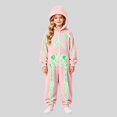 thumbnail image 1 of Ticikt Kids Skeleton Hooded Onesie, Fleece Zip‑Up Halloween Cosplay Costume Warm Loungewear One‑Piece Sleep Jumpsuit,13-14 Years, 1 of 4