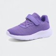 thumbnail image 1 of Ticikt Kids Sneakers, Breathable Mesh Running Shoes with Hook and Loop, Lightweight Non- Athletic Shoes for Boys Girls,Purple,Size:9.5-10 Years, 1 of 8
