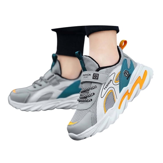 Ticikt Kids Sneakers Lightweight Mesh Breathable Comfortable Running Tennis Athletic Boys Girls Shoes,Color:Orange,Size:9.5-10 Years