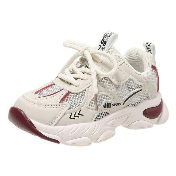 Ticikt Kids Sneakers Toddler Boys Girls Soft Breathable Casual Sport Shoes,Color:Red,5-5.5 Years