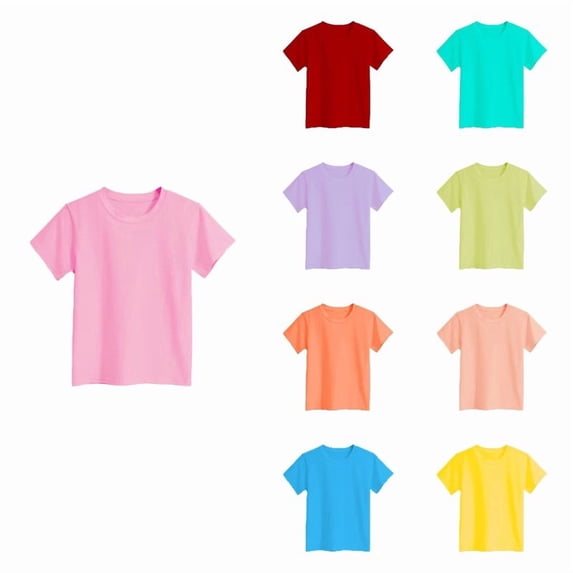 Ticikt Kids Solid Color Short Sleeve T-Shirt, Crew Neck Loose Fit Casual Basic Tees for Boys/Girls,Pink