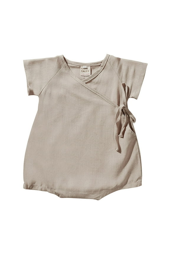 Kimono Robe Linen Yarn Robe Baby Solid Romper Japanese Pajamas,Color:Pink,Size:3-6 Months