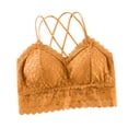 thumbnail image 1 of Ticikt Lace Longline Camisole with Built-in Bra Adjustable Double Straps Seamless Tank Top for Women,Color:Yellow, 1 of 3