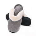 thumbnail image 1 of Ticikt Ladies Fashion Winter Insulation Closed Toe Flat Bottom Soft Slippers,Color:Grey,Size:10.5, 1 of 9