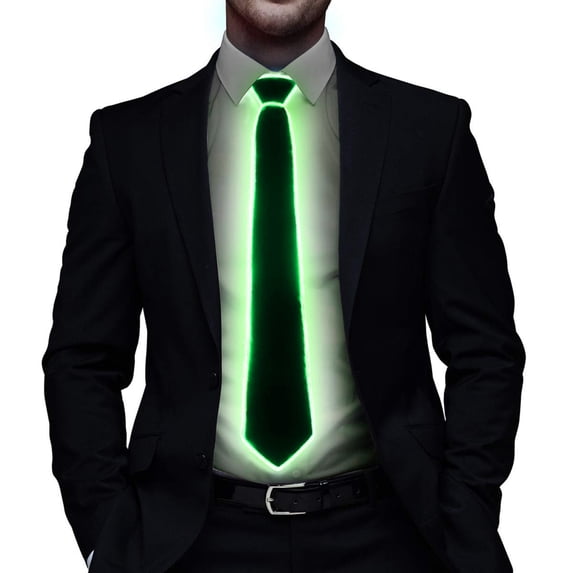Ticikt Light Up Neckties Bowties Suspenders LED Party Supplies Glow in the Dark Adjustable for Women and Men Parties