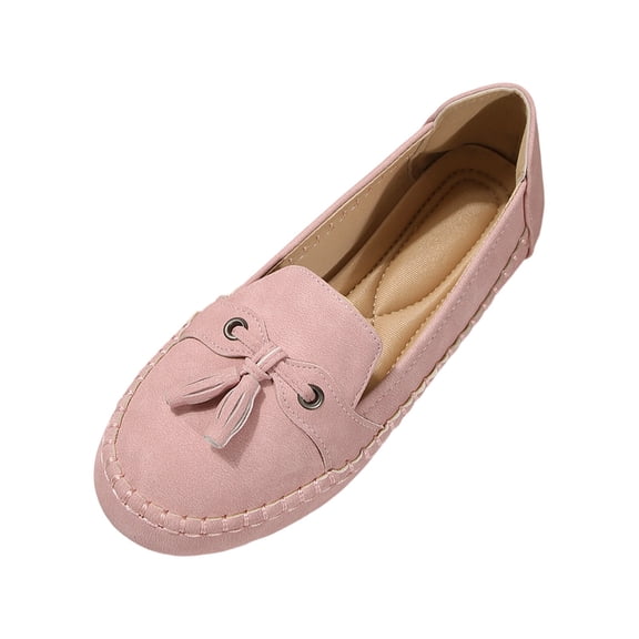 Ticikt Loafers for Women Slip On Shoes, Casual Comfortable Penny Loafers Ladies Dressy Walking Flats for Business Work Office,Color:Red,Size:8