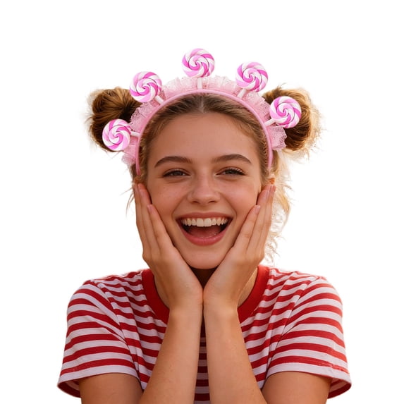 Ticikt Lollipop Headband, Candy Hair Ribbons Cartoon Hair Band Accessories Party Carnival Headwear for Girls Women