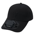 thumbnail image 1 of Ticikt Men Women Solar Powered Fan Hat Cooling Baseball Hat Fishing Camping Beach Hats with USB Charging Sun Hats,Color:BK1, 1 of 3
