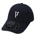 thumbnail image 1 of Ticikt Men Women Solar Powered Fan Hat Cooling Baseball Hat Fishing Camping Beach Hats with USB Charging Sun Hats,Color:Navy, 1 of 3