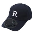 thumbnail image 1 of Ticikt Men Women Solar Powered Fan Hat Cooling Baseball Hat Fishing Camping Beach Hats with USB Charging Sun Hats,Color:Navy, 1 of 3